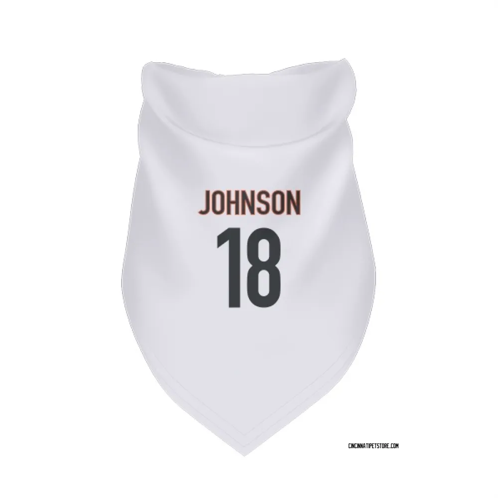 Cincinnati Bengals Xavier Johnson White Pet Bandana for Dog & Cat