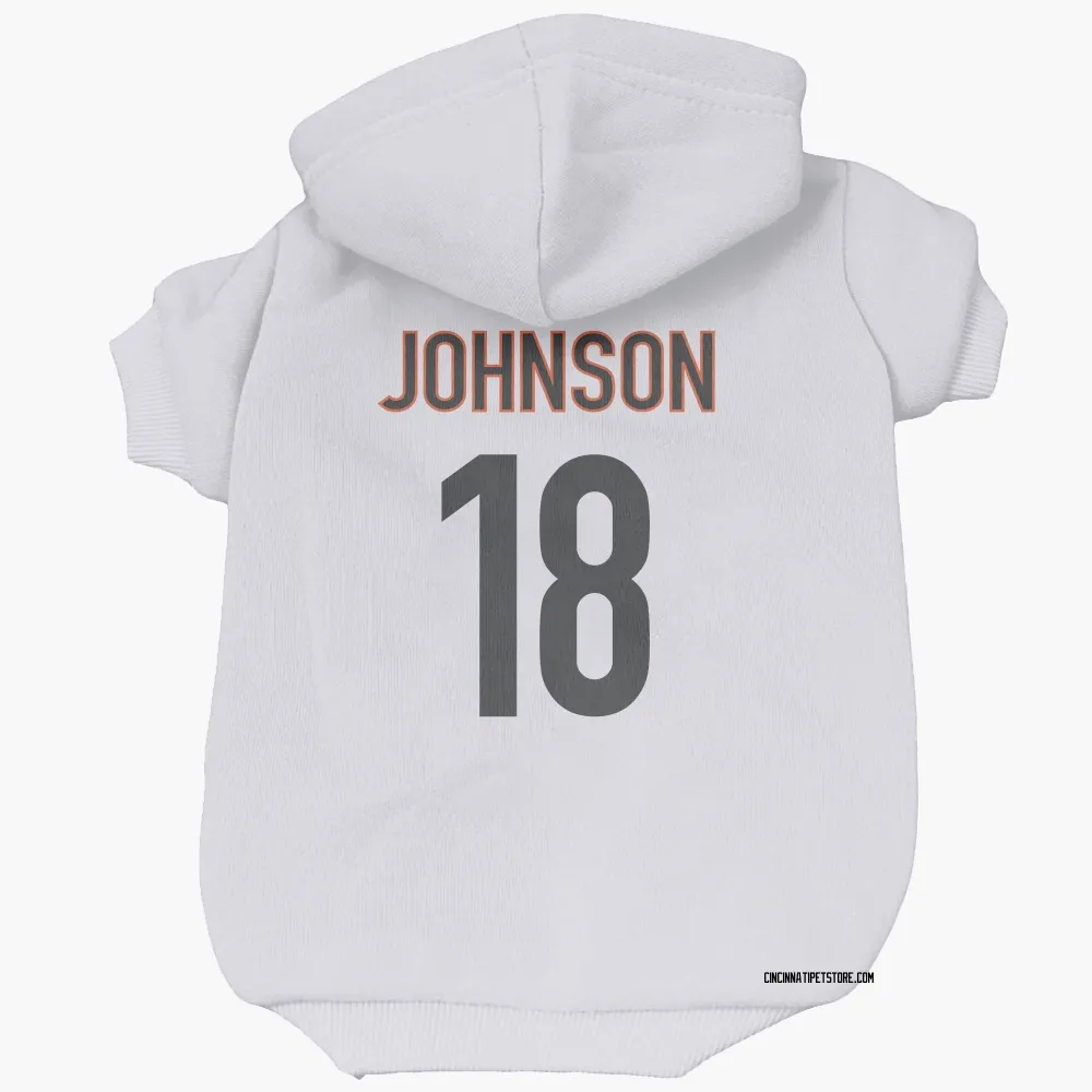 Cincinnati Bengals Xavier Johnson White Pet Hoodie for Dog & Cat