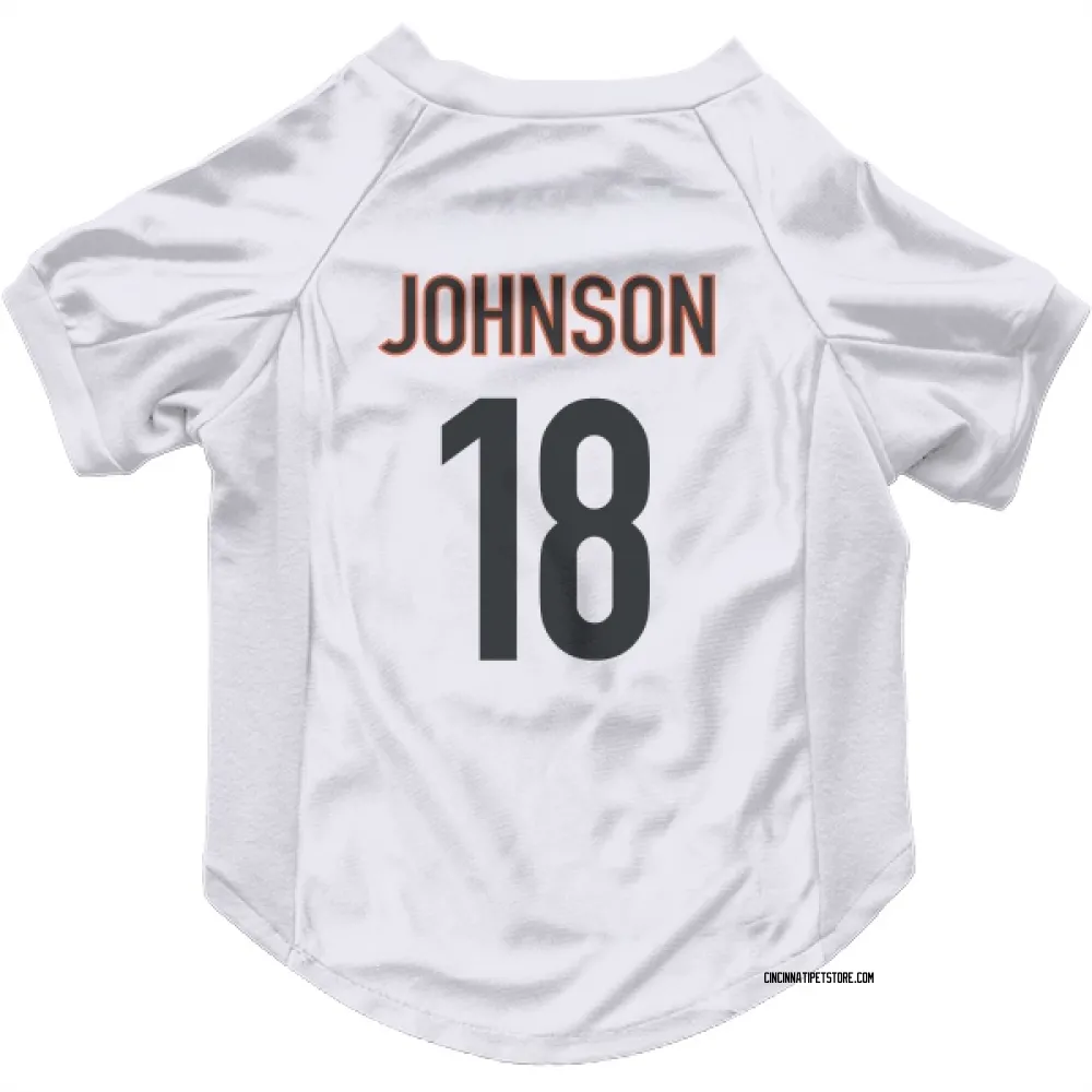 Cincinnati Bengals Xavier Johnson White Pet Jersey for Dog & Cat